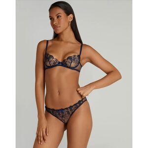 Agent Provocateur Jayce Plunge Underwired Bra Size 36B & Full Brief Size 3 NWT